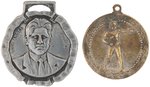 1922 "LUIS ANGEL FIRPO" PORTRAIT WATCH FOB AND MEDALLION FOR BUENOS AIRES FIGHT VS. JIM TRACEY.