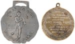 1922 "LUIS ANGEL FIRPO" PORTRAIT WATCH FOB AND MEDALLION FOR BUENOS AIRES FIGHT VS. JIM TRACEY.