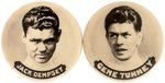 1927 DEMPSEY/TUNNEY MATCHED 1.25" CHICAGO FIGHT BUTTONS.