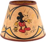 MICKEY MOUSE LARGE FIGURAL PLASTER LAMP WITH RARE SHADE.