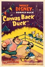 DONALD DUCK - CANVAS BACK DUCK FRAMED CARTOON POSTER.