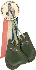 C. 1937 JOE LOUIS ONLY BUTTON TO INCLUDE "HEAVYWEIGHT" IN ADDITION TO "WORLD'S CHAMPION" .