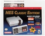 NINTENDO ENTERTAINMENT SYSTEM CLASSIC EDITION VGA 85+ NM+ GOLD LEVEL UNCIRCULATED 2016 ESRB RATING ON FRONT.