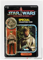 STAR WARS: THE POWER OF THE FORCE - LUKE SKYWALKER (BATTLE PONCHO) 92 BACK AFA 85 Y-NM+.