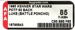 STAR WARS: THE POWER OF THE FORCE - LUKE SKYWALKER (BATTLE PONCHO) 92 BACK AFA 85 Y-NM+.