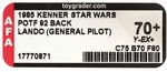 STAR WARS: POWER OF THE FORCE - LANDO CALRISSIAN (GENERAL PILOT) 92 BACK AFA 70+ Y-EX+.