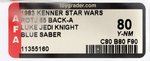 STAR WARS: RETURN OF THE JEDI - LUKE SKYWALKER (JEDI KNIGHT) 65 BACK-A (DEBUT CARD) AFA 80 Y-NM.