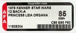 STAR WARS - PRINCESS LEIA ORGANA 12 BACK-A AFA 85 NM+.