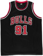 DENNIS RODMAN (HOF) CHICAGO BULLS SIGNED BASKETBALL JERSEY.