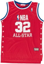 MAGIC JOHNSON (HOF) NBA ALL STAR SIGNED BASKETBALL JERSEY.