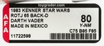 STAR WARS: RETURN OF THE JEDI - DARTH VADER 65 BACK-D AFA 80 Y-NM.