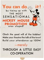 MICKEY MOUSE SWEAT SHIRT PHOTO CONTEST THEATER PROMOTIONAL MAILER.