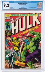 INCREDIBLE HULK #181 NOVEMBER 1974 CGC 9.2 NM- (FIRST WOLVERINE).