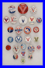 WORLD WAR II "V" FOR VICTORY BUTTON VARIATIONS.