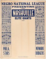 1935 NEGRO LEAGUE BASEBALL BROADSIDE FEATURING 15 HALL OF FAME MEMBERS INCLUDING JOSH GIBSON.