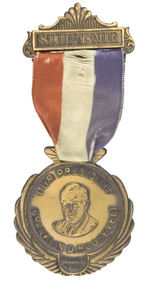 FDR 1933 INAUGURAL BRONZE LUSTER RIBBON BADGE.