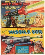 DAN DARE UNLICENSED SUPER-SONIC AND NUCLEAR MISSILE GUNS IN BOXES.