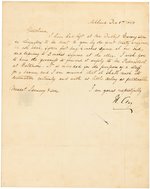 HENRY CLAY 1843 HANDWRITTEN AND SIGNED LETTER REFERENCING "STAFF FOR A BANNER."