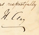 HENRY CLAY 1843 HANDWRITTEN AND SIGNED LETTER REFERENCING "STAFF FOR A BANNER."