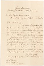 JAMES BUCHANAN & LEWIS CASS SIGNED LETTER TO "HIS MAJESTY FERDINAND II KING OF THE TWO SICILIES."
