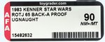 STAR WARS: RETURN OF THE JEDI - UGNAUGHT 65 BACK-A PROOF CARD AFA 90 NM+/MINT.