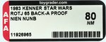 STAR WARS: RETURN OF THE JEDI - NIEN NUNB 65 BACK-A PROOF CARD AFA 80 NM.