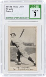 1921 E121 AMERICAN CARAMEL "SERIES OF 80" TRIS SPEAKER (HOF) CSG 3 VG.