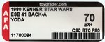 STAR WARS: THE EMPIRE STRIKES BACK - YODA 41 BACK-A AFA 70 EX+.