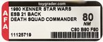 STAR WARS: THE EMPIRE STRIKES BACK - DEATH SQUAD COMMANDER 21 BACK-A AFA 80 NM.