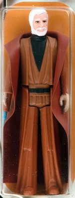 STAR WARS - BEN (OBI-WAN) KENOBI (WHITE HAIR) ACTION FIGURE ON 20 BACK-G CARD AFA 80 NM.