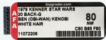 STAR WARS - BEN (OBI-WAN) KENOBI (WHITE HAIR) ACTION FIGURE ON 20 BACK-G CARD AFA 80 NM.