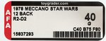 MECCANO "STAR WARS - R2-D2" 12 BACK AFA 40 G.