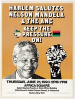 "HARLEM SALUTES NELSON MANDELA & THE ANC" CIVIL RIGHTS POSTER.
