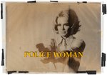 POLICE WOMAN TV SERIES OPENING SEQUENCE GRAPHIC BOARD AND PAINTED LOGO.