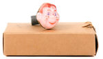 HOWDY DOODY LIGHT UP FACE RING WITH BOX AND PAPER.