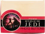STAR WARS: RETURN OF THE JEDI STORE DISPLAY BOX W/70 2.25" BUTTONS.