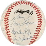 CY YOUNG AWARD WINNERS MULTI-SIGNED BASEBALL.