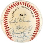 CY YOUNG AWARD WINNERS MULTI-SIGNED BASEBALL.