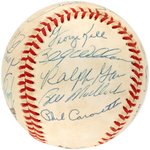 NATIONAL BASEBALL HALL OF FAMERS & STARS MULTI-SIGNED BASEBALL.