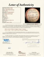 NATIONAL BASEBALL HALL OF FAMERS & STARS MULTI-SIGNED BASEBALL.