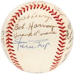 NEGRO LEAGUE STARS MULTI-SIGNED BASEBALL WITH WILLIE MAYS (HOF).