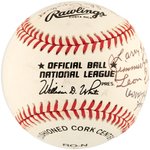 NEGRO LEAGUE STARS MULTI-SIGNED BASEBALL WITH WILLIE MAYS (HOF).