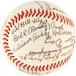 NEGRO LEAGUE STARS MULTI-SIGNED BASEBALL WITH WILLIE MAYS (HOF).