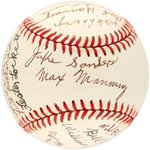 NEGRO LEAGUE STARS MULTI-SIGNED BASEBALL WITH WILLIE MAYS (HOF).