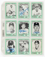 1982 TCMA BASEBALL'S GREATEST HITTERS/PITCHERS/SLUGGERS CARD SETS W/61 AUTOGRAPHED- MANY BY HALL OF FAME MEMBERS.