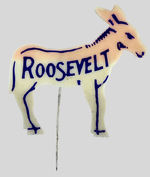 "ROOSEVELT" DIE-CUT STIFF CELLULOID PIN.