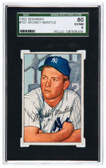 1952 BOWMAN #101 MICKEY MANTLE SGC 80 EX/NM 6.