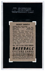 1952 BOWMAN #101 MICKEY MANTLE SGC 80 EX/NM 6.