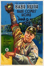 BABE RUTH IN BABE COMES HOME MOVIE POSTER RECREATION ORIGINAL ART.