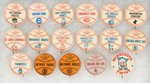 1961 MAJOR LEAGUE BASEBALL TEAMS BUTTONS NEAR SET WITH NEW EXPANSION FRANCHISES.